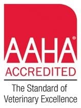 A red and white logo for the aahacredited. Com