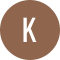 An alphabet icon K in a brown background