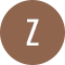 An alphabet icon Z in a plain brown background